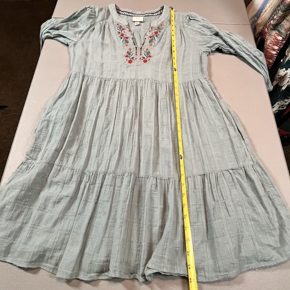 Knox Rose dress embroidered floral neckline Med tiered fairy cottage boho lace - Picture 10 of 13